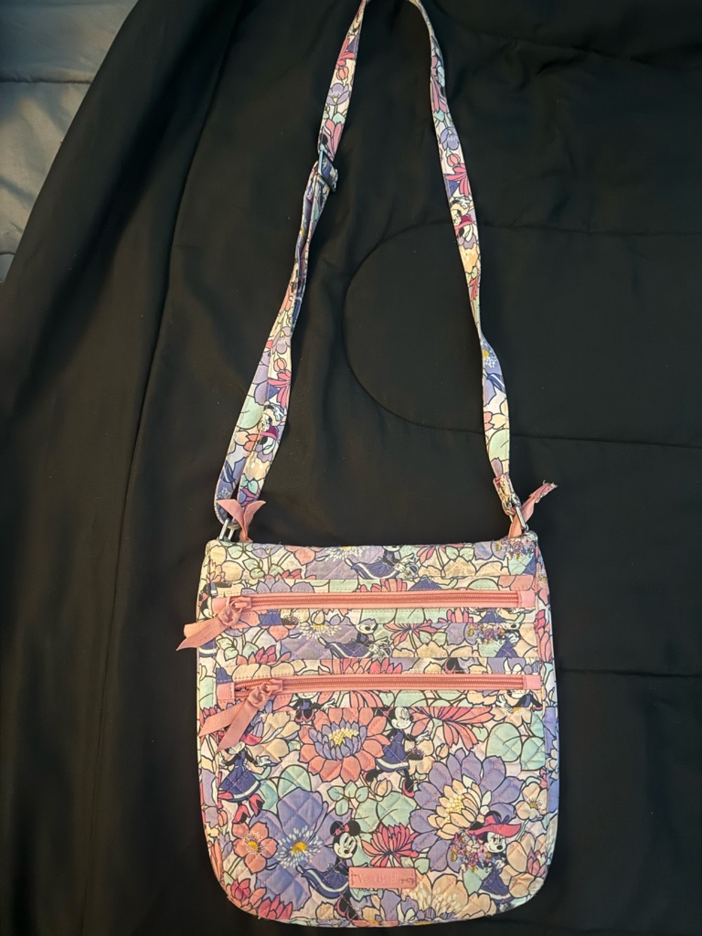 Vera Bradley Floral Crossbody Bag in Pink, Purple and Mint